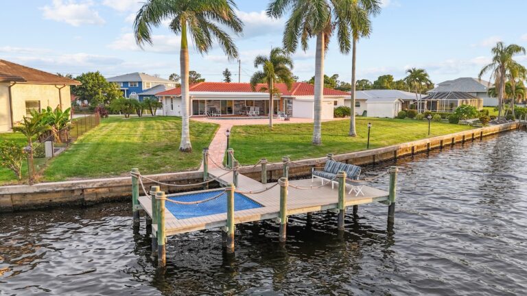 Southwest Florida canal front home with a private dock
