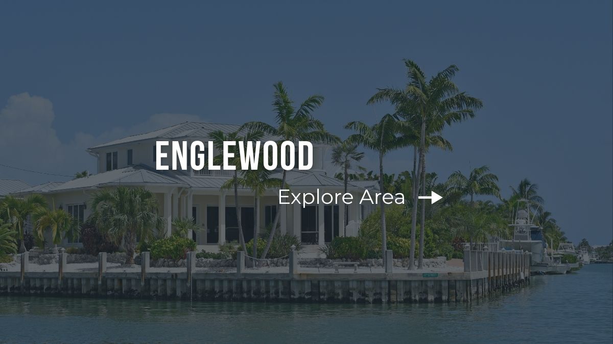 Waterfront homes along a boating canal in Englewood, Florida